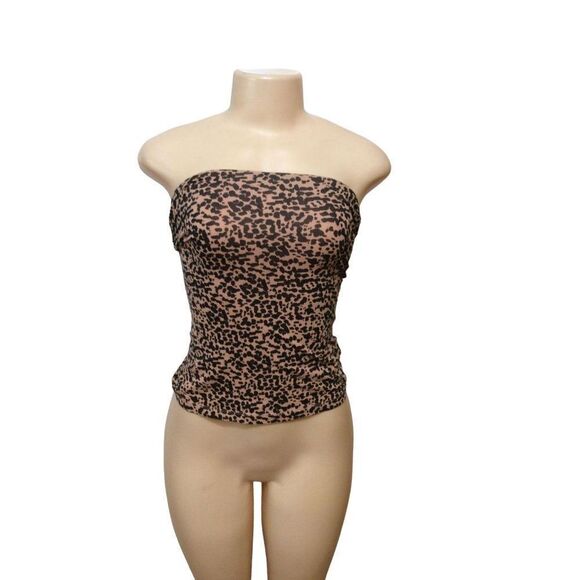 H & M Tops - H & M Leopard Women Print Tube Tops Size XS Black And Brown